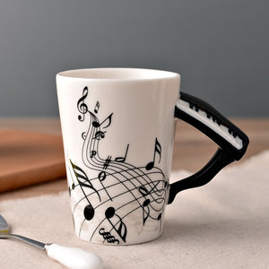 Novelty Music Note Cup Ceramic Guitar Coffee Mugs Personality Tea/Milk/Juice/Lemon Water Bottle Christmas Birthday Gift acacuss