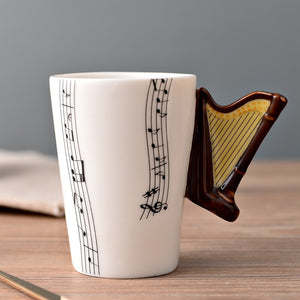 Novelty Music Note Cup Ceramic Guitar Coffee Mugs Personality Tea/Milk/Juice/Lemon Water Bottle Christmas Birthday Gift acacuss