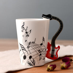 Novelty Music Note Cup Ceramic Guitar Coffee Mugs Personality Tea/Milk/Juice/Lemon Water Bottle Christmas Birthday Gift acacuss