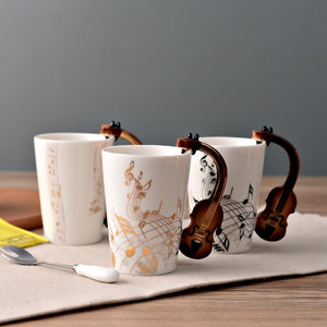 Novelty Music Note Cup Ceramic Guitar Coffee Mugs Personality Tea/Milk/Juice/Lemon Water Bottle Christmas Birthday Gift acacuss