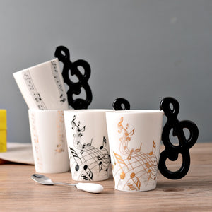 Novelty Music Note Cup Ceramic Guitar Coffee Mugs Personality Tea/Milk/Juice/Lemon Water Bottle Christmas Birthday Gift acacuss