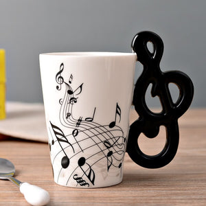 Novelty Music Note Cup Ceramic Guitar Coffee Mugs Personality Tea/Milk/Juice/Lemon Water Bottle Christmas Birthday Gift acacuss