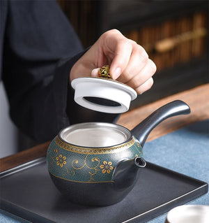 ACACUSS Novelty kyusu Unique teapot sterling silver S999 interior wall I Japanese TeaPot with Infuser - ACACUSS