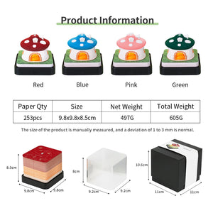 Omoshiroi Block 3D Notepad 2024 Calendar Cute Mushroom Ornament Led Memo Pad Office Calendars Desktop Decoration Birthday Gift acacuss