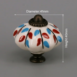 One Piece Vintage Ceramic Door Knobs for Cabinet Drawer, Closet Cupboard Wardrobe furniture door Pull Handle acacuss
