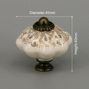 One Piece Vintage Ceramic Door Knobs for Cabinet Drawer, Closet Cupboard Wardrobe furniture door Pull Handle acacuss