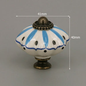 One Piece Vintage Ceramic Door Knobs for Cabinet Drawer, Closet Cupboard Wardrobe furniture door Pull Handle acacuss