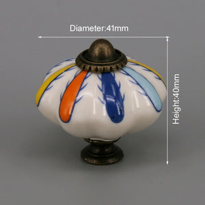 One Piece Vintage Ceramic Door Knobs for Cabinet Drawer, Closet Cupboard Wardrobe furniture door Pull Handle acacuss