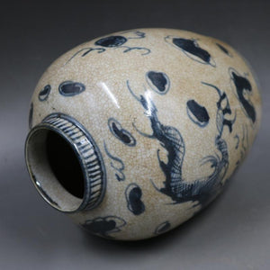 Opening Blue and White Dragon Pattern Porcelain Chinaware Ceramics Pot Jar Jug Vase acacuss