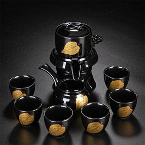 ACACUSS Oriental Chinese Gongfu Tea Set Unique TeaPot Lazy Stone Mill Automatic Ceramic Tea Set - ACACUSS