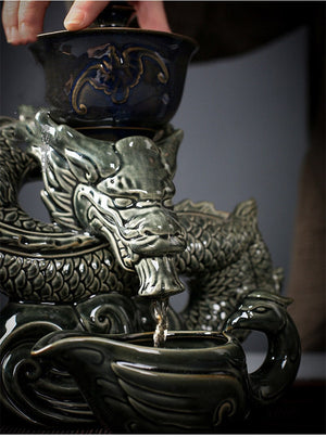 ACACUSS Oriental Dragon TeaPot | Chinese Vintage Tea Set | Tureen Tea Cups | Kungfu Tea | Tea Art | Antique Tea Set - ACACUSS