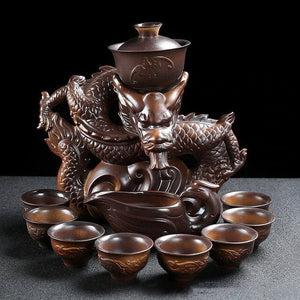 ACACUSS Oriental Dragon TeaPot | Chinese Vintage Tea Set | Tureen Tea Cups | Kungfu Tea | Tea Art | Antique Tea Set - ACACUSS