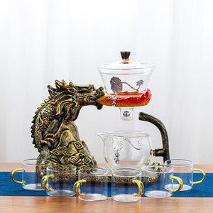 ACACUSS Oriental Dragon Tea Set Infuser | Chinese Vintage Tea Set | Tureen Tea Cups - ACACUSS