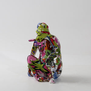 Painted Colorful Smoking Monkey Ornament Creative Home Modern Decoration Ornaments Wine Cabinet Office Decor Desktop Crafts acacuss