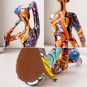 Painted Figure Figurines Modern Home Decoration Resin Sculpture Aesthetic Living Room Ornaments Desk Accessories Indoor Statue acacuss