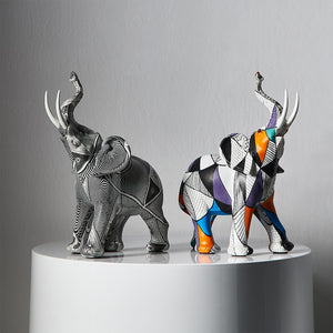 Painting Art Elephant Sculptures & Figurines Modern Decoration Home Resin Animal Statue Nordic Living Room Nordic Interior Decor acacuss