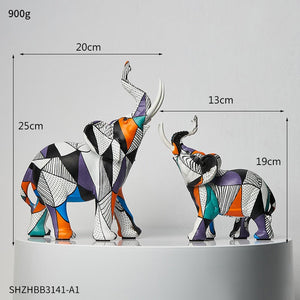 Painting Art Elephant Sculptures & Figurines Modern Decoration Home Resin Animal Statue Nordic Living Room Nordic Interior Decor acacuss