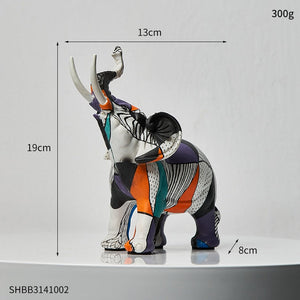Painting Art Elephant Sculptures & Figurines Modern Decoration Home Resin Animal Statue Nordic Living Room Nordic Interior Decor acacuss