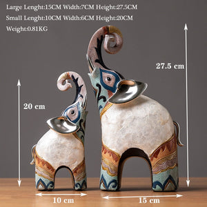 Painting Art Elephant Sculptures & Figurines Modern Decoration Home Resin Animal Statue Nordic Living Room Nordic Interior Decor acacuss