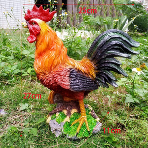 Pastoral Simulation Rooster Hen Resin Ornaments Outdoor Garden Balcony Accessories Crafts Park Courtyard Lawn Sculpture Decor acacuss