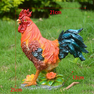 Pastoral Simulation Rooster Hen Resin Ornaments Outdoor Garden Balcony Accessories Crafts Park Courtyard Lawn Sculpture Decor acacuss