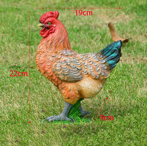 Pastoral Simulation Rooster Hen Resin Ornaments Outdoor Garden Balcony Accessories Crafts Park Courtyard Lawn Sculpture Decor acacuss