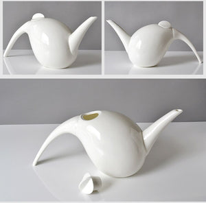 Plain white bone china tea pot & cup set , water drop shape, five-piece set, english tea set, teapot for tea, ceramic coffee set acacuss