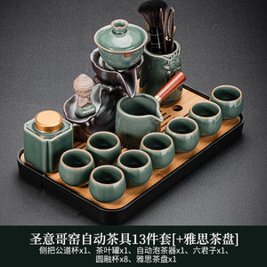 Porcelain Chinese Ceremony Tea Set Bowl Accessories Pair 6 Persons Tool Tea Set Luxury Chinese Style Taza Mate Tableware AB50TS acacuss