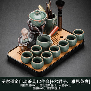 Porcelain Chinese Ceremony Tea Set Bowl Accessories Pair 6 Persons Tool Tea Set Luxury Chinese Style Taza Mate Tableware AB50TS acacuss