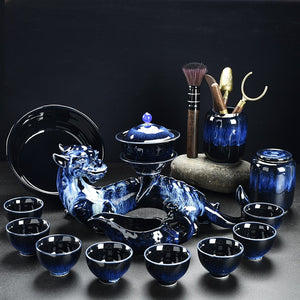 Porcelain Gaiwan Chinese Tea Set Complete Set Puer Chinese Portable Tea Set Luxury Vintage Juego De Te Tea Ceremony acacuss