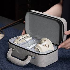 Portable Kung Fu Teaset Teacup Teapot Infuser Gaiwan Creative Tea Making Teaware Sets Home Office Chinese Tea Ceremony Gift acacuss