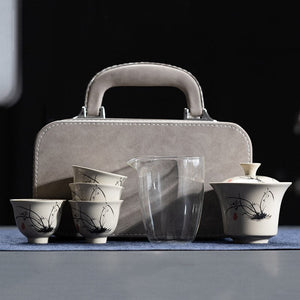 Portable Kung Fu Teaset Teacup Teapot Infuser Gaiwan Creative Tea Making Teaware Sets Home Office Chinese Tea Ceremony Gift acacuss