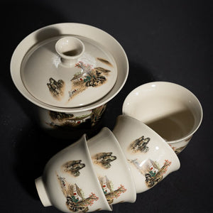 Portable Kung Fu Teaset Teacup Teapot Infuser Gaiwan Creative Tea Making Teaware Sets Home Office Chinese Tea Ceremony Gift acacuss
