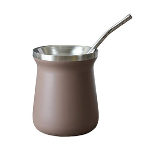 Practical Mate Cup Stainless Steel Tea Cup with Straw Anti-rust Portable Drinking Mate Cup Drinking Water acacuss