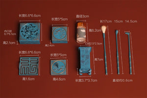 Pure Copper Burning Blue Incense Set Utensils Entry Xiangyun Incense Burner Advanced Incense Seal Tool Incense Powder Incense acacuss