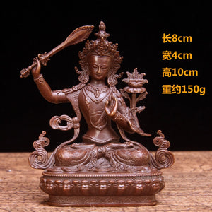 Pure Copper Manshu Bodhisattva/Buddha Statue Ornaments Manshu Tibetan Buddhism Tantra Nepal Crafts Worship acacuss