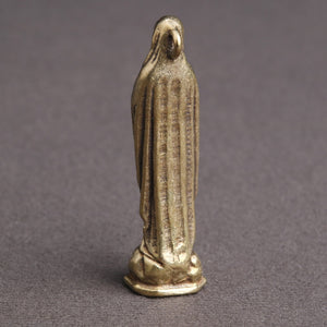 Pure Copper Vintage Blessed Virgin Mary Figurines Key Chains Pendants Brass Holy Mother Religion Faith Buddha Keyrings Hangings acacuss