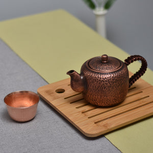 Pure red copper hand-made tea pot thickened antique small copper pot Kung Fu Tea Set tea pot tea maker acacuss