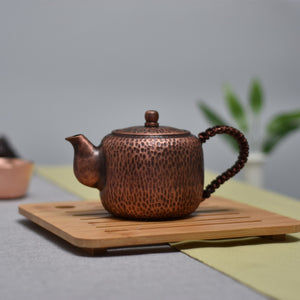 Pure red copper hand-made tea pot thickened antique small copper pot Kung Fu Tea Set tea pot tea maker acacuss