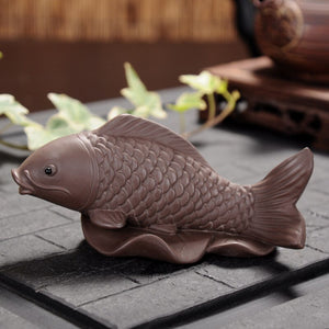 Purple Clay Mascot Fish Tea Pet Accessories Handicraft Fish Home Decoration Business Gift Home Furnishing acacuss