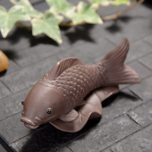 Purple Clay Mascot Fish Tea Pet Accessories Handicraft Fish Home Decoration Business Gift Home Furnishing acacuss