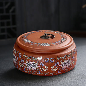 Purple Clay Tea Caddy, Large Size Sealed Tea Container, Ceramic Storage Jar, White Tea Cake, Pu'er Storage, Household Organizer acacuss