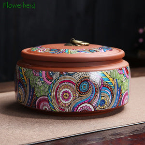 Purple Clay Tea Caddy, Large Size Sealed Tea Container, Ceramic Storage Jar, White Tea Cake, Pu'er Storage, Household Organizer acacuss
