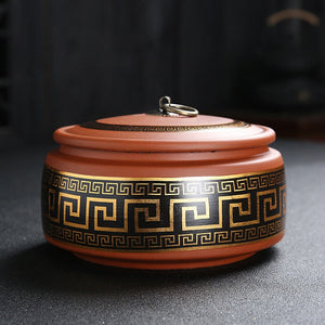Purple Clay Tea Caddy, Large Size Sealed Tea Container, Ceramic Storage Jar, White Tea Cake, Pu'er Storage, Household Organizer acacuss