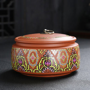 Purple Clay Tea Caddy, Large Size Sealed Tea Container, Ceramic Storage Jar, White Tea Cake, Pu'er Storage, Household Organizer acacuss