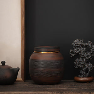 Purple Pottery Tea Jar HandmadeJump knife Small Sized Porcelain Sealed Storage Jar Tea Container Tea Box 800ML acacuss