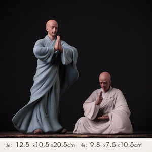 Purple Sand Zen Little Monk Buddhist Shami Meditation Sculpture Ceramic Figurines Tearoom Desktop Decoration Accessories Gift acacuss