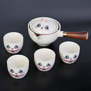 Rabbit Chinese Kung Fu Tea set Travel Tea set Ceramic Portable Tea set Teapot Tea Maker Infuser Teacup Cup for Tea acacuss