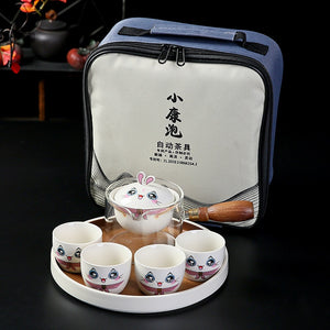 Rabbit Chinese Kung Fu Tea set Travel Tea set Ceramic Portable Tea set Teapot Tea Maker Infuser Teacup Cup for Tea acacuss