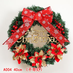 Red Christmas Wreath for Front Door Gold Window Wall Door Christmas Decorations 2023 Garland Ornament Guirnalda Navidad acacuss
